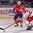 OSTRAVA, CZECH REPUBLIC - MAY 9: Denmark's Morten Madsen #29 chases a bouncing puck with pressure from Norway's Jonas Holos #6 during preliminary round action at the 2015 IIHF Ice Hockey World Championship. (Photo by Richard Wolowicz/HHOF-IIHF Images)

